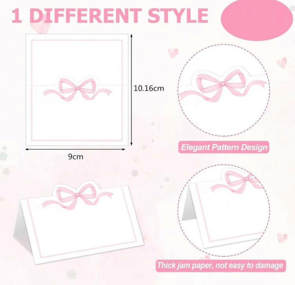 Table Seating Name Cards x 50